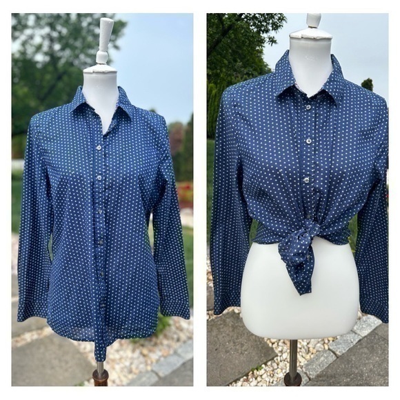 G.H. Bass & Co. Tops - G.H. Bass & Co. blue, with white stars, button down shirt